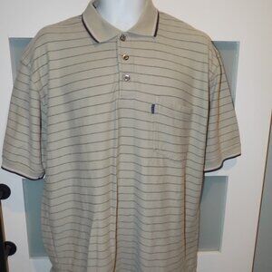 Back Bay Brown Striped SS Polo Shirt Size XXL Men's